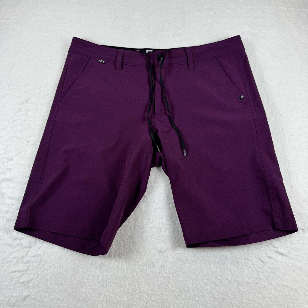 Fox Shorts Mens Size 33 Purple Chino Drawstring Stretch Casual Summer
